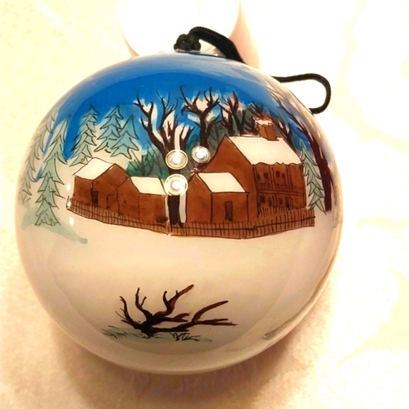 Santa & Reindeer Christmas Ornament "Inside Art" Hand Blown Hand Painted in Box - Picture 8 of 14